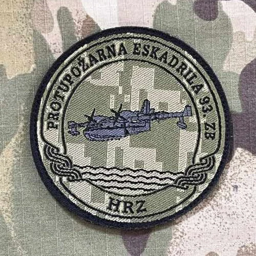 Croatia Military Velcro Patch Croatian Air Force - 855. Fire Fighting Squadron - Zadar - Digital Green - nášivka