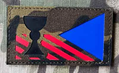 Action LaserCut Patch - Czech Flag - Kalich - Medium - vz.95 - Reverse - nášivka