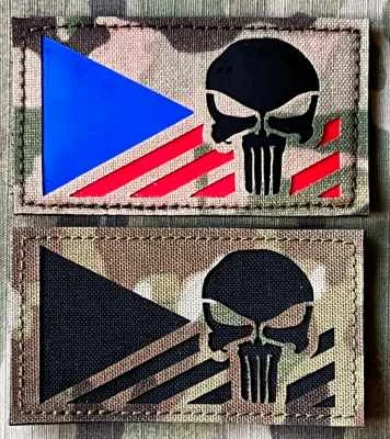 Action LaserCut Patch - Czech Flag - Punisher - Medium - Multicam - nášivka