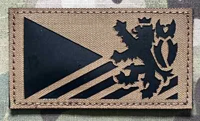 Action LaserCut Patch - Czech Flag - Czech Lion - Medium - Coyote Brown