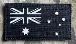 Action LaserCut Patch - Australia Flag - Medium - Black - nášivka
