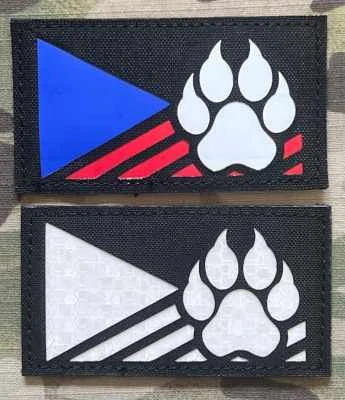Action LaserCut Patch - Czech Flag - K-9 - Medium - Black - nášivka