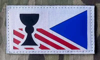 Action LaserCut Patch - Czech Flag - Kalich - Medium - White - Reverse - nášivka