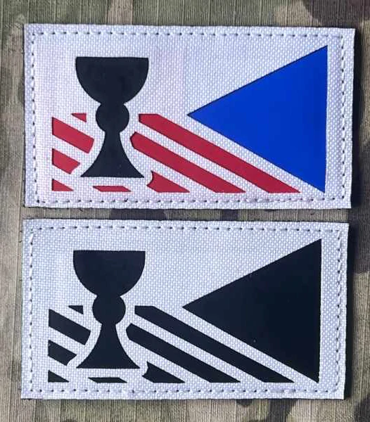 Action LaserCut Patch - Czech Flag - Kalich - Medium - White - Reverse - nášivka