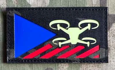 Action LaserCut Patch - Czech Flag - UAV/Drone Operator - Medium - Multicam Black - nášivka