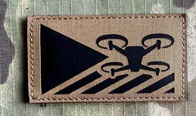 Action LaserCut Patch - Czech Flag - UAV/Drone Operator - Medium - Coyote Brown - nášivka