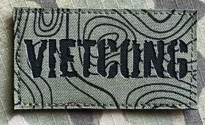 Action LaserCut Patch - Vietcong Game Logo - Medium - Topografic Camo Green - nášivka
