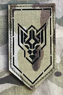 Ukrajina Military Velcro Patch 1st AZOV Corps - 20th Operational Brigade "Lyubart" - 4th Operational Battalion LaserCut - Multicam - nášivka