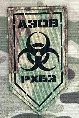 Ukrajina Military Velcro Patch 1st AZOV Corps - 12th Special Forces Brigade AZOV - CBRN Platoon LaserCut - Multicam - nášivka