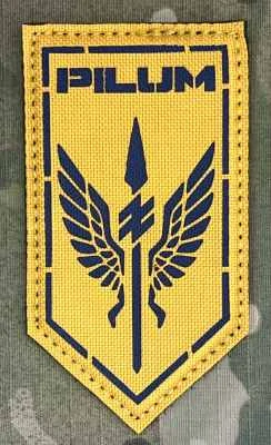 Ukrajina Military Velcro Patch 1st AZOV Corps - 41st Unmanned Systems Regiment “Pilum” - Unmanned Systems Battalion Special Forces “Hasta” LaserCut - Color - nášivka