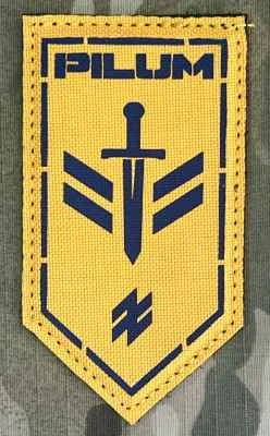 Ukrajina Military Velcro Patch 1st AZOV Corps - 41st Unmanned Systems Regiment “Pilum” - Ground Robotic Systems Battalion “Karna” LaserCut - Color - nášivka