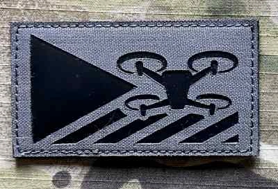 Action LaserCut Patch - Czech Flag - UAV/Drone Operator - Medium - Wolf Grey - nášivka