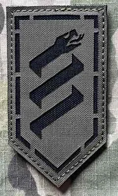Ukrajina Military Velcro Patch 3rd Assault Brigade - International Rifle Battalion - 2nd Rifle Company “Serpent” LaserCut - Ranger Green - nášivka