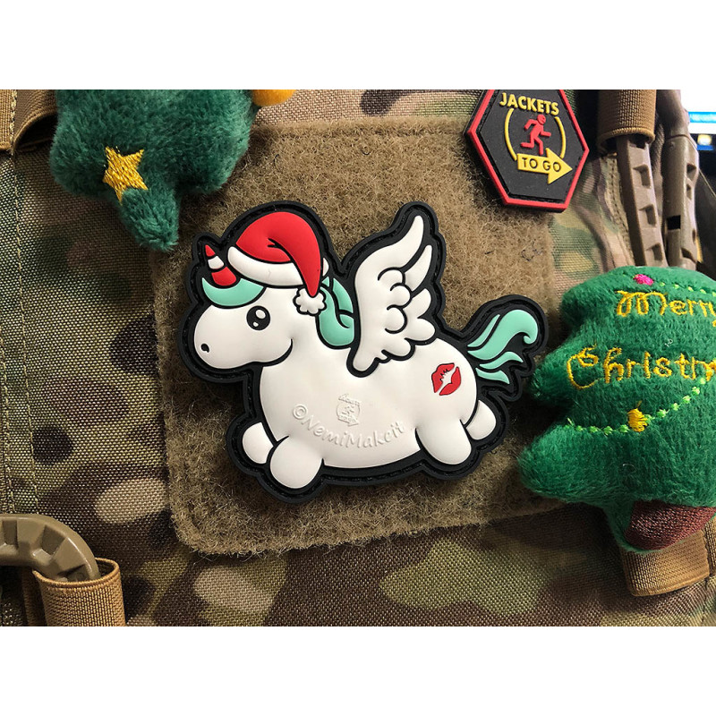 JTG Christmas Unicorn PVC Patch - nášivka
