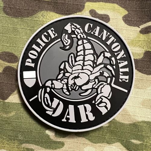 PoliceFirePatches Switzerland Police Cantonale DARD - Détachement d'Action Rapide et de Dissuasion PVC - Black - nášivka