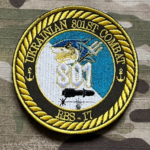 Ukrajina Military Velcro Patch 801st Navy Underwater Special Forces - Separate Unit for Combating Underwater Sabotage - nášivka