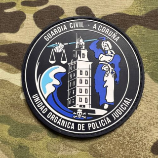 PoliceFirePatches Spain Guardia Civil - Unidad Organica de Policia Judicial - A Coruňa PVC - Blue - nášivka