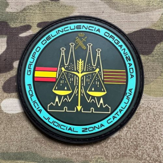 PoliceFirePatches Spain Guardia Civil - Grupo Delincuencia Organizada - Policia Judicial - Zona Cataluňa PVC - nášivka