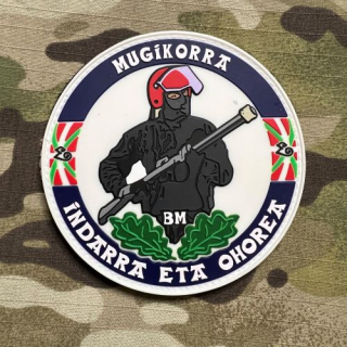 PoliceFirePatches Spain Ertzaintza - Indarra Eta Ohorea - Mugikorra PVC - nášivka