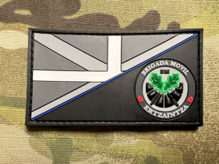 PoliceFirePatches Spain Ertzaintza - Basque Flag Blue Line - Brigada Movil PVC Patch - nášivka