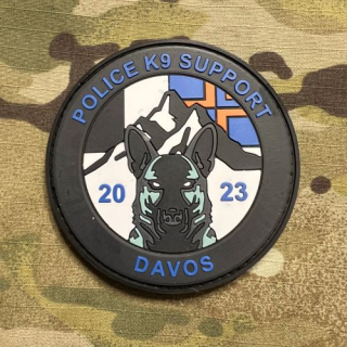 PoliceFirePatches Switzerland Police K9 Support 2023 - Davos PVC - nášivka