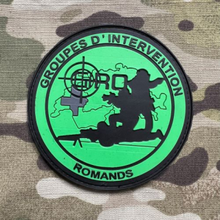 PoliceFirePatches Switzerland GIRO - Grupes d´Intervention - Romands PVC - Green - nášivka