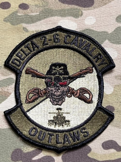 US. Army - 6th Cavalry - 2nd Squadron - Delta Troop Patch - Olive - nášivka