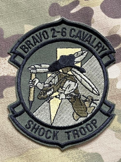 US. Army - 6th Cavalry - 2nd Squadron - Bravo Troop Patch - Olive - nášivka