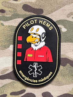 PoliceFirePatches Spain Emergencies Médiques - Pilot HEMS PVC - Black - nášivka