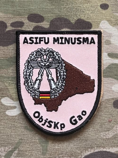 German Patch Bundeswehr ASIFU Minusma ObjSKp - ObjektsSchutzkompanie - Gao Mali - Desert - Velcro - nášivka