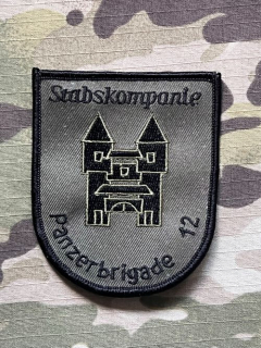 German Patch Bundeswehr StKp PzBrig 12 - Stabskompanie Panzerbrigade 12 - Amberg - Olive - Velcro - nášivka