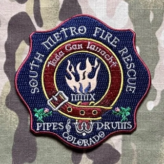 911Patches South Metro Fire Rescue Department Pipes and Drums Patch - nášivka