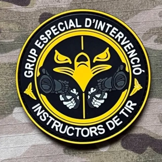 PoliceFirePatches Spain Mossos d'Esquadra - GEI - Grup Especial d'Intervenció - Instructors de Tir PVC Patch - nášivka