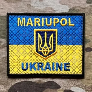 Ukrajina Military Velcro Patch Mariupol Ukraine Flag - Color - nášivka