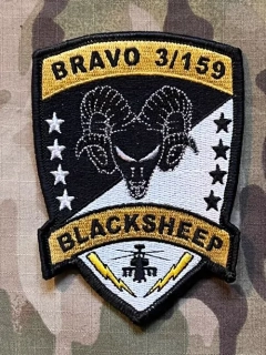 US. Army - 159th Aviation Regiment - 3rd Squadron - Bravo Company - Blacksheep Patch - Color - nášivka