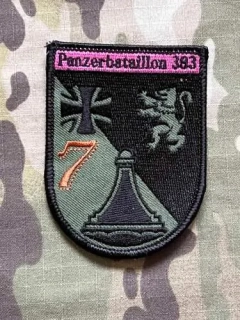 German Patch Bundeswehr 7./PzBtl 383 - 7./Panzerbataillon 383 - Olive - nášivka