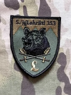 German Patch Bundeswehr 5./JgLehrBtl 353 - 5./Jägerlehrbataillon 353 - Olive - nášivka