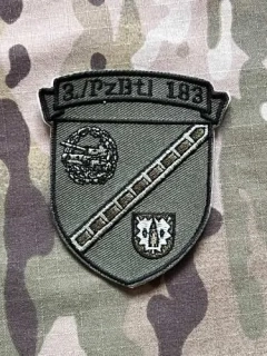 German Patch Bundeswehr 3./PzBtl 183 - 3./Panzerbataillon 183 - Olive - nášivka