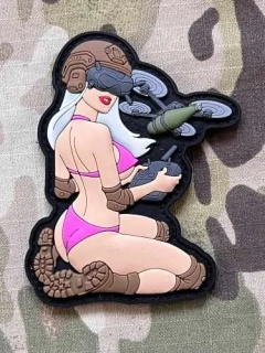 M-Tac Tactical Girl No.6 PVC Patch - White/Pink/Coyote - ver.1 - nášivka