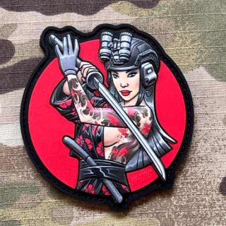 M-Tac Tactical Girl No.3 PVC Patch - Fountain Black - nášivka