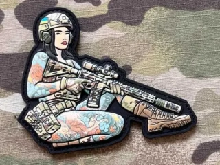 M-Tac Tactical Girl No.2 PVC Patch - Yakuza/Brunet/Multicam - nášivka