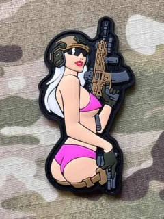 M-Tac Tactical Girl No.4 PVC Patch - Pink - nášivka