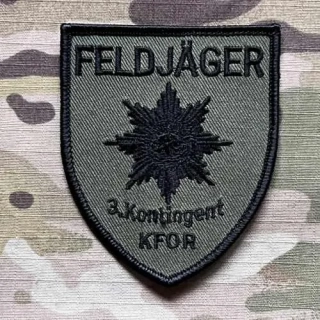 German Patch Bundeswehr FeldJäger - 3. Kontingent KFOR - Military Police - Olive - nášivka
