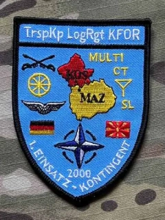 German Patch Bundeswehr TrspKp LogRgt KFOR - Transportkompanie Logistikregiment KFOR - 1.Einsatz Kontingent 2000 - Color - nášivka