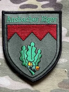 German Patch Bundeswehr HSchBtl 763 "Ansbacher Jäger" (GerEinh) - Heimatschutzbataillon 763 "Ansbacher Jäger" - Olive - Velcro - nášivka