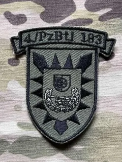 German Patch Bundeswehr 4./PzBtl 183 - 4./Panzerbataillon 183 - Olive - nášivka