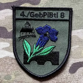German Patch Bundeswehr 4./GebPiBtl 8 - 4./Gebirgspionierbataillon 8 - Olive - nášivka