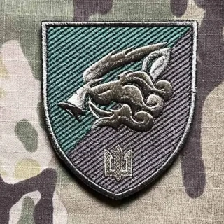 Ukrajina Military Velcro Patch 35th Marine Brigade 18th Separate Marine Battalion - Olive - nášivka