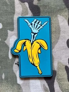 NoName Shaka Bone Banana Finger PVC Patch - Green - nášivka