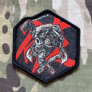 NoName Ax Skull Operator Woven Patch - nášivka